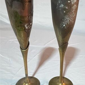Elegant Brass Champagne Flutes